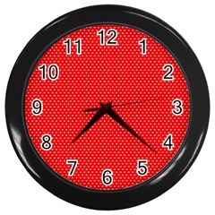 Red-polka Wall Clock (black) by nate14shop