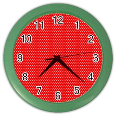 Red-polka Color Wall Clock by nate14shop