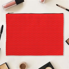 Red-polka Cosmetic Bag (xl) by nate14shop