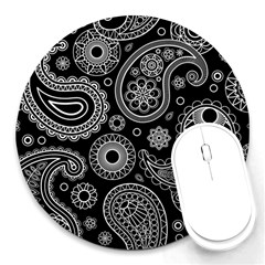 Seamless Paisley Pattern Round Mousepads by nate14shop