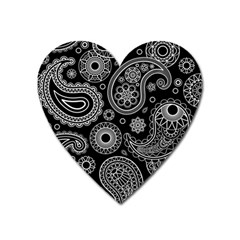 Seamless Paisley Pattern Heart Magnet by nate14shop