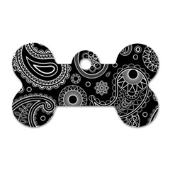 Seamless Paisley Pattern Dog Tag Bone (one Side) by nate14shop