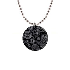 Seamless Paisley Pattern 1  Button Necklace by nate14shop