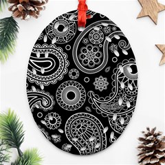 Seamless Paisley Pattern Ornament (oval Filigree) by nate14shop