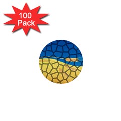 Combo Blue Yellow 1  Mini Buttons (100 Pack)  by nate14shop