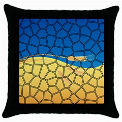 Combo Blue Yellow Throw Pillow Case (black) by nate14shop