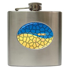 Combo Blue Yellow Hip Flask (6 Oz) by nate14shop