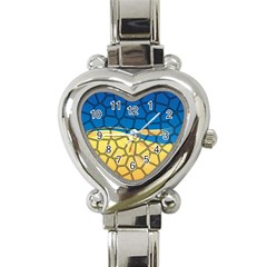 Combo Blue Yellow Heart Italian Charm Watch