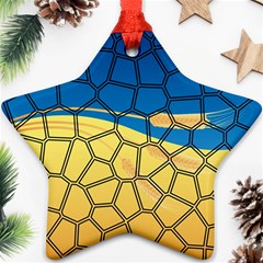 Combo Blue Yellow Star Ornament (two Sides) by nate14shop