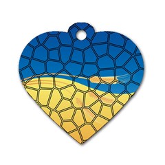 Combo Blue Yellow Dog Tag Heart (two Sides) by nate14shop