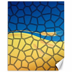 Combo Blue Yellow Canvas 11  X 14  by nate14shop