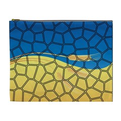 Combo Blue Yellow Cosmetic Bag (xl) by nate14shop