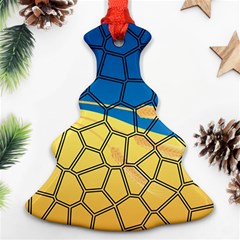 Combo Blue Yellow Ornament (christmas Tree)  by nate14shop