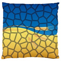 Combo Blue Yellow Large Cushion Case (two Sides) by nate14shop