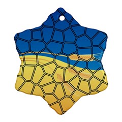 Combo Blue Yellow Snowflake Ornament (two Sides)