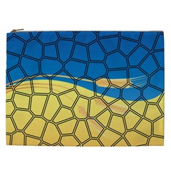 Combo Blue Yellow Cosmetic Bag (xxl) by nate14shop