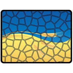 Combo Blue Yellow Double Sided Fleece Blanket (large)  by nate14shop