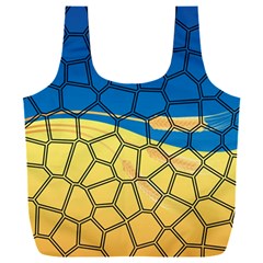 Combo Blue Yellow Full Print Recycle Bag (xxxl) by nate14shop