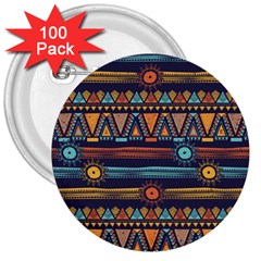 Bohemian-ethnic-seamless-pattern-with-tribal-stripes 3  Buttons (100 Pack)  by Wegoenart