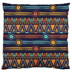 Bohemian-ethnic-seamless-pattern-with-tribal-stripes Large Flano Cushion Case (one Side)