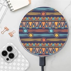 Bohemian-ethnic-seamless-pattern-with-tribal-stripes Wireless Charger by Wegoenart