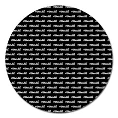 Be Wild Text Motif Pattern Magnet 5  (round)