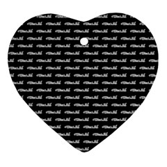 Be Wild Text Motif Pattern Heart Ornament (two Sides) by dflcprintsclothing