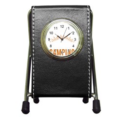 I Love Camping Pen Holder Desk Clock by PFashionArt