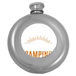 I Love Camping Round Hip Flask (5 oz) Front