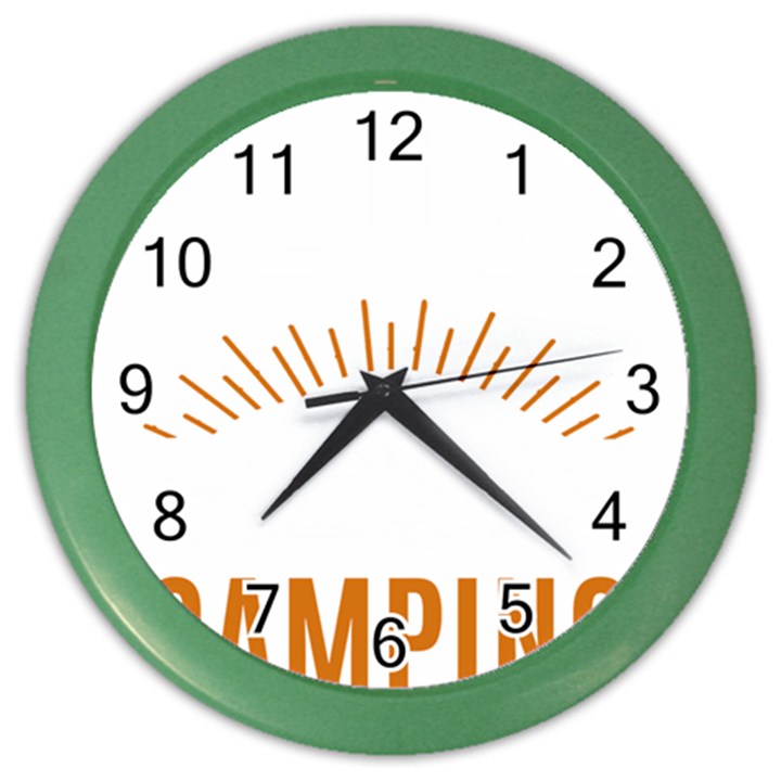 I Love Camping Color Wall Clock