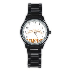 I Love Camping Stainless Steel Round Watch