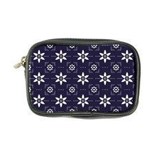 White Blue Floral Pattern Coin Purse by designsbymallika