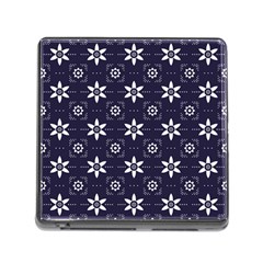 White Blue Floral Pattern Memory Card Reader (square 5 Slot) by designsbymallika