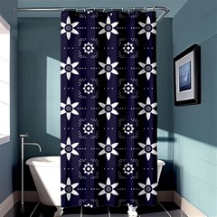 White Blue Floral Pattern Shower Curtain 36  X 72  (stall)  by designsbymallika