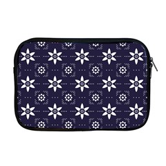 White Blue Floral Pattern Apple Macbook Pro 17  Zipper Case by designsbymallika