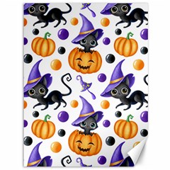 Halloween Cat Pattern Canvas 36  X 48  by designsbymallika