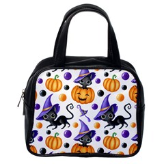 Halloween Cat Pattern Classic Handbag (one Side) by designsbymallika