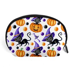 Halloween Cat Pattern Accessory Pouch (large) by designsbymallika