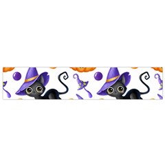 Halloween Cat Pattern Small Flano Scarf