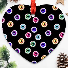 Eye Halloween Pattern Ornament (heart) by designsbymallika