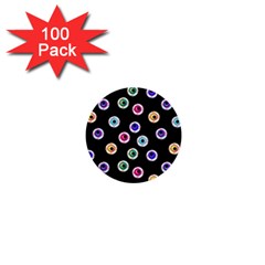 Eye Halloween Pattern 1  Mini Buttons (100 Pack)  by designsbymallika