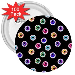 Eye Halloween Pattern 3  Buttons (100 Pack)  by designsbymallika