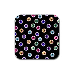 Eye Halloween Pattern Rubber Coaster (square) by designsbymallika