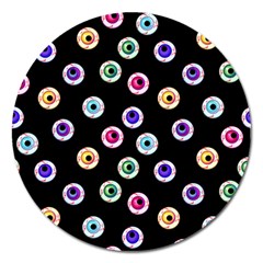 Eye Halloween Pattern Magnet 5  (round) by designsbymallika