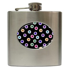 Eye Halloween Pattern Hip Flask (6 Oz) by designsbymallika