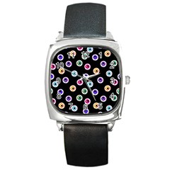 Eye Halloween Pattern Square Metal Watch by designsbymallika