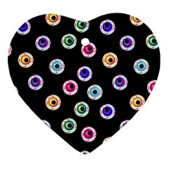 Eye Halloween Pattern Heart Ornament (two Sides)