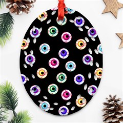 Eye Halloween Pattern Ornament (oval Filigree)