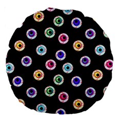 Eye Halloween Pattern Large 18  Premium Round Cushions by designsbymallika