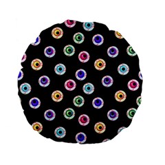 Eye Halloween Pattern Standard 15  Premium Flano Round Cushions by designsbymallika